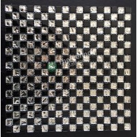 Glass And Carving Resin Mosaic Tile - Black And White